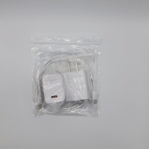 USB-C to USB-C Charging Cable with Power Brick (White)